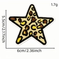 Star-shaped leopard print embroidered patch with dimensions 6x5.5cm and 1.7g weight - Leopard Print Embroidered Pentagram Style (6118516502516)