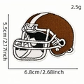Embroidered football helmet patch with brown leopard pattern and size measurements - Football Helmet Style (6118516502517)