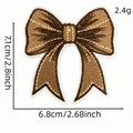 Brown leopard print bow embroidery patch with white border measuring 7.1x6.8cm - Rugby Cloth Patch #18