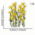 Daisy flower embroidery patch with yellow petals and green stem, size 5.9x4.4cm - Flower Patch Style 20
