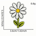 Colorful daisy cartoon flower embroidery patch with iron-on backing, 5.5cm tall - Flower Patch Style 22