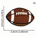 Brown American football embroidered patch with leopard print pattern and white stitching - Classic Dark Brown Football Style (6118516502524)