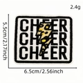 Leopard print lightning bolt embroidery patch with Cheer text for clothing DIY - CHEER Text with Leopard Lightning Style (6118516502526)