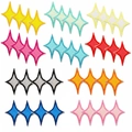 Embroidered four-point star patches in ten color variants for clothing and bags - Assorted Colors