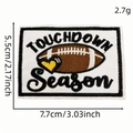 Touchdown Season football embroidery patch with leopard heart and black border - Rugby Patch #27