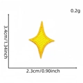 Yellow star embroidered patch for clothing with detailed dimensions and weight info - Yellow
