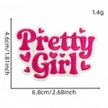 Toppa rosa 'Pretty Girl' ricamata con cuori e dettagli sulle dimensioni esatte - Stile Pretty Girl (Toppa Inglese Rosa 1#)