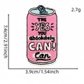 Toppa ricamata lattina rosa con slogan The Yes You Absolutely Can da 7,4cm - Stile Lattina (Toppa Inglese Rosa 2#)