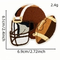 Embroidered American football helmet patch with leopard accents and size dimensions - Football Helmet and Football Combination Style (6118516502529)