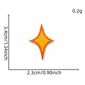 Orange and yellow rhombus star embroidered patch for clothing DIY, 3.4cm x 2.3cm size - Orange