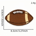 Rugby ball embroidered patch with leopard pattern, dimensions 8.3x4.9 cm for clothing decor - Rugby Patch #32