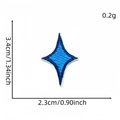 Blue star embroidery patch with needlework texture for DIY clothing decoration - Dark Blue