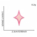 Pink diamond embroidered star patch 3.4cm small decorative iron on sticker for clothes - Pink