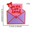 Pink and purple envelope embroidery patch with 'you are so loved' text decoration - Loved Envelope Style (Pink English Patch 12#)