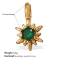 18K gold plated sunflower star pendant with green zircon inlay for DIY jewelry - Star Burst Green Zircon Gold Pendant (PJ463GNG)