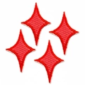Red four-pointed star embroidered patches with premium needlework for clothing decoration - Red Combo