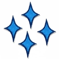 Pack of four blue diamond star embroidered patches for clothes and bag decoration - Dark Blue Combination