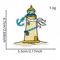 Lighthouse and anchor nautical embroidery patch 6.7x5.5cm for clothing DIY - Lighthouse Anchor Style (13#)