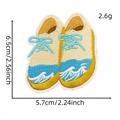 Embroidered blue sneaker patch with wave patterns and detailed stitching on a white background - Wave Pattern Sneakers Style (14#)