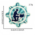 Blue denim girl and hound embroidered iron-on patch, size 6.6cm weighing 2.7g - Person Hound Gear Style (16#)