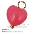 Pendentif cœur en acier inoxydable doré 18K avec pierre de poudre rose - Pendentif Cœur en Pierre Rose Doré (PJ402PKG)
