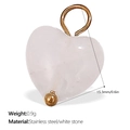 Pendentif cœur en pierre blanche avec anneau en acier doré pour bijoux DIY - Pendentif Cœur en Pierre Blanche Doré (PJ402WEG)