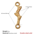 Conector de rama de árbol dorado en acero inoxidable para fabricación de joyas DIY - Estilo de Rama (PJ564G)