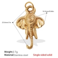 18K gold plated stainless steel elephant head pendant charm for DIY jewelry making - Elephant Head Style (PJ553G)