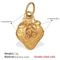 Colgante de fresa en acero inoxidable chapado en oro 18K para crear joyería DIY - Estilo de Fresa (PJ565G)