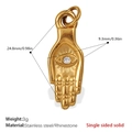 Colgante mano de Fátima en acero inoxidable chapado en oro 18K con ojo y cristal - Estilo Mano de Fátima (PJ320WEG)