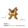 Ciondolo segno zodiacale Pesci in acciaio inossidabile placcato oro 18k - Pesci / Oro