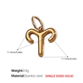 Pendente Ariete in acciaio inossidabile placcato oro 18K da 11,3 mm di dimensione e 0,8 g - Ariete / Oro