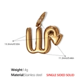 Ciondolo con lettera W in acciaio inossidabile placcato oro 18K per collane eleganti - Scorpione Oro Ciondolo Solido (PJ431G10)