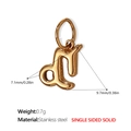Pendente Capricorno placcato oro 18K in acciaio inossidabile per collana chic - Capricorno Oro Ciondolo Solido (PJ431G12)