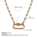 Elegante Süßwasserperlenkette mit goldenem Edelstahlverschluss und Perlenakzenten - Süßwasserperle Karabiner Halskette (XL525WEG)