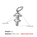 Ciondolo Sagittario in acciaio inossidabile argento altezza 12,1 mm e larghezza 6,2 mm - Sagittario Acciaio Ciondolo Solido (PJ431S11)