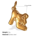 18K vergoldeter Edelstahl Buchstabe R Anhänger mit funkelnder Kristall Einlage - Gold Abstrakt Geometrisch Stil (PJ504G)