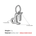 Ciondolo Capricorno in acciaio inossidabile lucido argento con dimensioni dettagliate - Capricorno Acciaio Ciondolo Solido (PJ431S12)