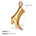 Goldener Edelstahl 18K vergoldeter Stiefel-Anhänger mit 24,2 mm Höhe Abmessungen - Gold Hoher Stiefel Stil (PJ505G)