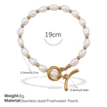 Bracelet en perles d'eau douce avec fermoir OT doré et longueur de 19 cm - 19cm / Bracelet Perles d'Eau Douce (SL235G)