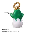Enameled cabbage vegetable charm in copper with green and white finish and gold loop - Chinese Cabbage Style(PJ606CRG)