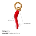 Cute red chili pepper enamel charm pendant in gold plated copper for DIY jewelry - Small Red Chili Style(PJ610RDG)