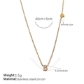 Gold plated stainless steel necklace with letter B pendant and sparkling zircon stones - Letter B Style (XL543WEGB)
