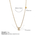 18K gold-plated stainless steel necklace featuring a zircon-encrusted letter E pendant - Letter E Style (XL543WEGE)