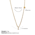 18K gold-plated stainless steel necklace with heart charm and zircon bar pendant - Letter I Style (XL543WEGI)