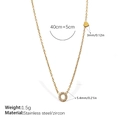 Gold stainless steel DIY necklace with zircon ring pendant and small heart charm - Letter O Style (XL543WEGO)