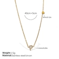 18K gold plated stainless steel necklace featuring letter P pendant and heart charm - Letter P Style (XL543WEGP)