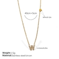 18K gold plated stainless steel initial W pendant necklace with paved cubic zirconia stones - Letter W Style (XL543WEGW)
