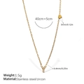 18K gold plated stainless steel necklace with zircon letter Y pendant and small heart - Letter Y Style (XL543WEGY)