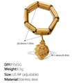 18K gold-plated stainless steel ring with a red strawberry charm and adjustable chain - US 8# (Adjustable) / Strawberry Shape (JZ139G8#-PJ565RDG)